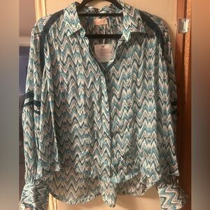 Blue Patterned Women's Top